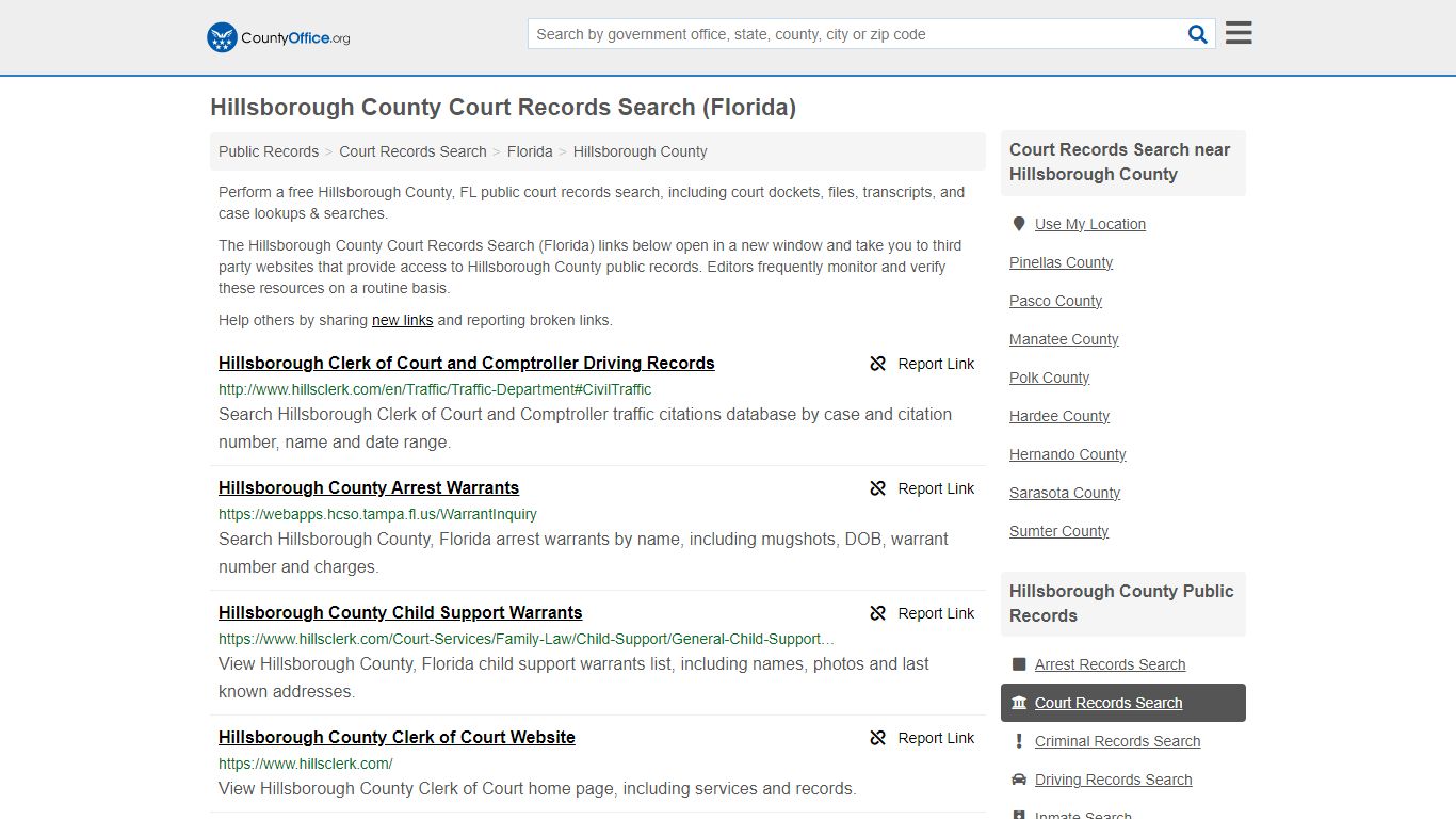 Hillsborough County Court Records Search (Florida) - County Office
