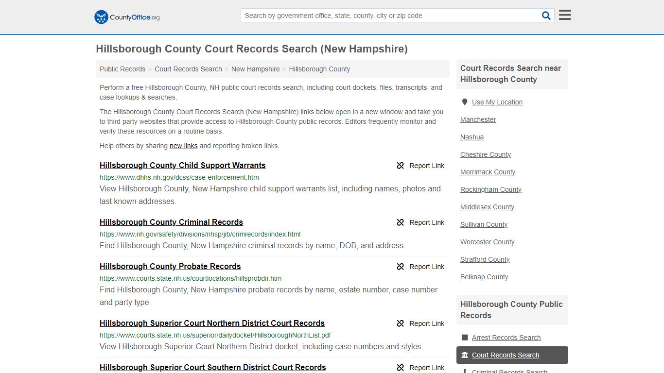 Hillsborough County Court Records Search (New Hampshire) - County Office